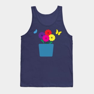 Spring image - Colorful flowers and Butterflies Tank Top